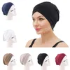 Moslim vrouwen binnenhoed hijab strech tulband beanie chemo cap kruis haarverlies femme islam hoofdtoets wikkel sjaal deksel