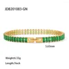 Charm Bracelets INS Style Gold Plated For Women Jewelry Full Zircon Necklace Stainless Steel Tennis Chain Bracelet