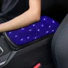 New Crystal Car Armrest Cover Mat Leather Waterproof Non-slip Storage Box Pad Auto Styling Bling Car Accessories Interior for Woman
