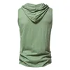 Men's T Shirts Men Clothing Mens Causal Basic Hooded Tank Top Sleeveless Vest Sweatshirt Fitness Workout Sportswear Tops Male