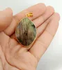 Pendant Necklaces Labradorite Gem Stone Double Polished Strong Flash Marquise 3pcs/lot 26x40mm