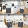 Other Laundry Products 75 Large Capacity Basket Collapsible Storage Waterproof Cotton Linen Hamper with Handles 230505