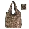 Bolsa de compras plegable grande poliéster impreso reutilizable respetuoso con el medio ambiente bolsa de hombro bolsa plegable bolsas de almacenamiento al por mayor