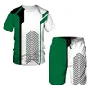 Herren Trainingsanzüge Sommer Europäische und Amerikanische Übergroße Herren Trend Lässige Trainingsanzüge 3D-Digitaldruck T-Shirt Shorts Set 2-teiliges Outfit 230506