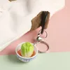 Nyckelringar PVC Simulerad matfrukt Vegetabilisk nyckelkedja skolväska hänge halsband