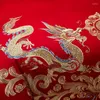 Bedding Sets Oriental Loong Phoenix Art Embroidery Red Set Cotton Luxury Royal Wedding Duvet Cover Bed Sheet Pillowcase 4/6/8pcs