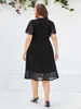 プラスサイズのドレスプラスサイズの夏のドレス女性vネック半袖エブロディリーフローラルシフォンパーティードレスウェディングプロムブライドメイドドレス230506