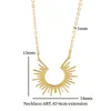 Necklace Earrings Set Sun Half Circle Spiked Pendant Geometric For Women Gold Plated Stainless Steel Jewelry Femme Charm Choker