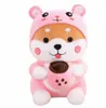 Mode mignon 35 cm lait thé chien en peluche Kawaii PP coton peluche oreiller Festival cadeau poupée 3 couleurs décoration de la maison