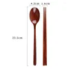 Utensílios de jantar conjuntos artesanais Jujube Tree Wooden Korean Combinations utensil 20 Conjunto de colheres e pauzinhos