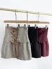 Faldas Kuzuwata primavera dulce cintura alta con cordones mujeres Mujer Faldas pantalón corto casual falda a cuadros japonés Mini fresco Harajuku Jupe 230506