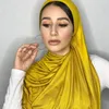 Scarves Wholesale 170X60cm Plain Cotton Jersey Hijab Scarf Shawl Solid Color With Good Stitch Stretchy Soft S For Women