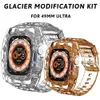 För Apple Watch Ultra 49mm Premium TPU Glacier Mod Kit Protective Case Band Rand Armband Cover