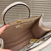 Sac fourre-tout en toile pour femmes, sac de Shopping, sac à main classique avec lettres imprimées, poignée en cuir, bretelles brodées, peau de vache de haute qualité, pochette pour dames 5A