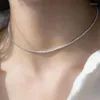 Chains 3 Mm 16inch/18inch/20inch Silve Color Tennis Chain Stacking Choker Necklace Adjustable CZ Gift For Her