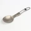 أدوات المائدة مجموعات التيتانيوم قابلة للطي Spork Portable Outdize Camping Cetlery Travel Travel Parice Picnic Picnic Ponk Spoon فقط