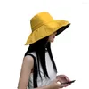 Wide Brim Hats Stylish Sun Hat Anti-pilling Bucket Sunscreen Summer Travel Casual Sunshade Dressing Up