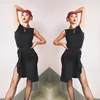 Stage Wear Sexy Latin Dress Women Black Samba Dance Costume Designer Clothes Pleat Tango Dresses Backless Salsa Clothing JL3948