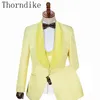 Men S Suits Blazers Thorndike verschillende kleuren één knop bruidegom Tuxedos sjaal revers bruidegomsman man heren bruiloft drie stukken 230506