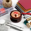 Kit de tampons de cire pour sceau artisanal, cuillère, Pot, stylo de couleur, 24 types de haricots de cire, tête de tampon personnalisée de 2.5mm pour fête de mariage