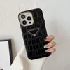 Дизайнеры Luxursys Phone Case для iPhone7/8 11 11pro 12 12pro 13 14 Crocodile Leath