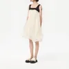 Casual Dresses 2023 Summer Elegant Temperament Milky White Organza Stitching Sleeveless Vest Skirt Bubble Fairy Mesh Dress Women