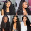 Hair pieces 32 40 inch Water Wave Bundles with Closure Peruvian Deep Weave Frontal HD Transparent Lace And Bundle 230505