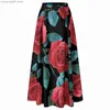 Saias de moda FLOR FLOR MULHERM MULHERES BOHEMIAN MAXI SAIRS HIGH CAIL LONGA LONGA SALIRA CASUAL PRAIA BUTTOM