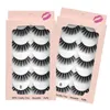 Tjock Natural 3D Mink False Eyelashes Soft Light Handmade återanvändbara flerskiktsfska fransar Extensions Full Strip Lash Makeup