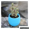 Planters POTS Colourf Round Plastic Plant Flower Pot Planter Garden Bed Home Office Decor Despop Drop Delivery Patio Lawn Supplies Dh5xx