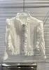 Women's Blouses Vintage 2023 Spring White Flared Sleeve Collar Lace Shirt Slim Fit Peplum Blouse For Women