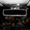 New Car Interior Rearview Mirror Decor Rhinestone Crystal Bling Diamond Ornament Rear View Mirror Cover Auto Accessories for Women