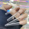 Nail Practice Display 504pcs 3Xl Clear Coffin Half Cover False Tips Long No C Curve Fake Finger Press On s Manicure Salon Acrylic 230505