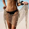 Etekler kadın plaj örgü el tığ işi şallar seksi bikini örtbas güneş koruyucu ağlar etek örgü tunik plaj giyim sıcak t230506