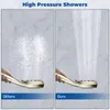 Shower Head Combo - 4.5" 6-Setting Handheld Showerhead and 7" 5-Setting Rainfall Spray