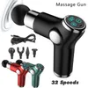 Full Body Massager Portable Mini LCD Electric Massage Gun Deep Tissue Percussion Muscle for Neck Relaxation Fascia Fitness 230505