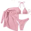 Koop en ontvang een gratis hete verkopende bikini damesmode voorraad bandage badpak sexy pad driedelige set 11 modellen