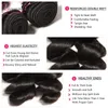 Hair pieces Younsolo Human Loose Wave Bundles With Closure Brazilian Remy 3 4 Swiss Lace Natural Black 230505