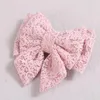 Hair Accessories 1Pcs Hollow Lace Material Bow Baby Clip Women Girls Kid Headwear Infant Headwrap Solid Color Bowknot