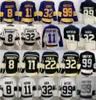 Omvänd Retro Ishockey 11 Anze Kopitar Tröjor 8 Drew Doughty 22 Kevin Fiala 32 Jonathan Quick 99 Wayne Gretzky Blank Vit Svart Lila Stadium Series Stitched Man