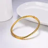 Bangle Kpop simples corda torcida boho jóias ciganas cor de ouro empilhável para mulheres H5221