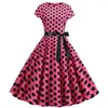 Party Dresses 2023 Polka Dot Print Summer Vintage Women 1950s Swing Rockabilly Dress Robe Femme Plus Size Casual Office Vestidos