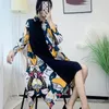 Casual Dresses YUDX Miyake Pleated For Woman 2023 Summer Plus Fashion Printed Cardigan Dress Temperament Loose And Thin MIDI Skirt