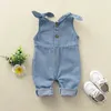 Rompers Citgett Summer Baby Denim Bodysuit Sleeseless Playsuit completo de roupas fofas para meninos e meninas nascidos 230505