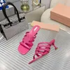 Fashion Womens Summer Sandals Pumps GILDA GLASS 65 mm Mules Italy Classic Square Toe Slingback Leather More Strap Designer Wedding Party High Heels Sandal Box EU 35-43