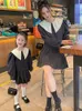 Семейная подходящая наряда одежда для родителей-ребенок Мама и дочерняя одежда корейская версия девочки Осенняя личность Двухклассная тенденция 230506