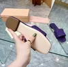 جلد صندل جلدي فاخر 100 ٪ بحجم جلدي حقيقي EU35-47 Naturel Men Women Slippers Summer With Box Sandles Shoes Classic Beach