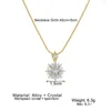 Colares pendentes Cristal de liga de cobre para mulheres Flores de zircão Butterfly Heart Gold Color Jewelry