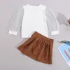 Set di abbigliamento FocusNorm 1-6y Autunno di moda per bambini vestiti vestiti mesh magliette per maniche per sbuffo