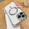 Plating Magsafe Magnetic Cates Magnetic Acturectiped Farely Cover Soft TPU Gover مع واقي أفلام عدسة الكاميرا لـ iPhone 15 14 13 12 11 Pro Max XR XS X 8 7 Plus